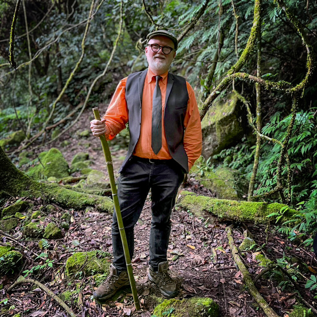 Dan lepard standing in the ancient forests of Taiwan.